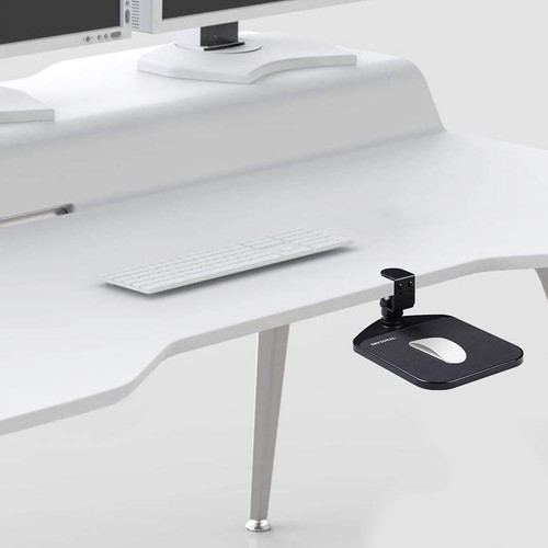 Ergonomic Mouse Pad with Adjustable Under Desk Table Wrist Rest Platform - White - Picture 11 of 12