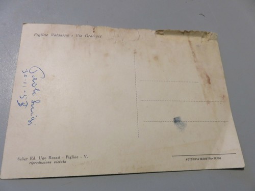 CP Card Classic Vintage Figline Valdarno New Never Shipped Half Of - Imagen 2 de 2