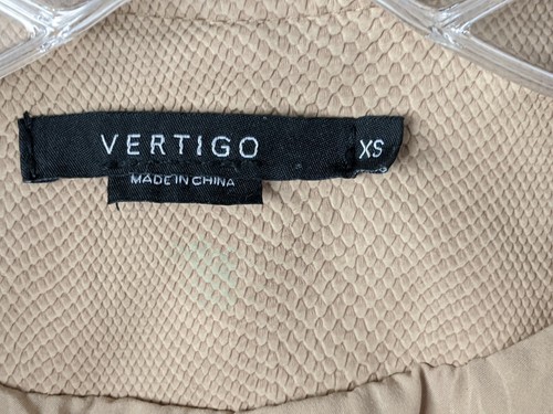 VERTIGO WOMENS BOUTIQUE FAUX SUEDE ANIMAL MOTORCYCLE Jacket Coat SZ XS - Picture 6 of 8