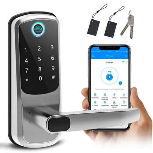 WiFi Smart Door Lock Biometric Fingerprint Touch Password Card Key APP Unlock - Picture 20 of 20