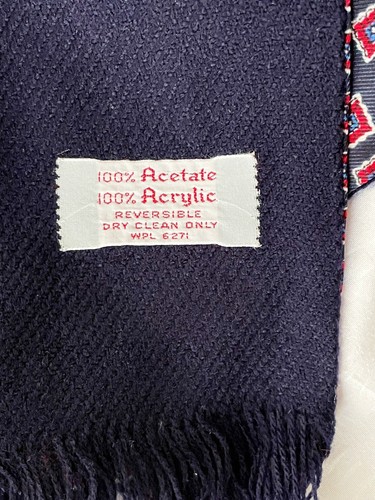 VTG Women's 50 x 9 in Flip Side Reversible Scarf Acrylic-Navy / Acetate-Red Navy - Picture 23 of 24