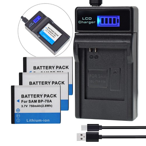 Battery or LCD Charger for Samsung BP70A PL120 PL170 PL20 PL200 PL80 PL81 WP10 - Picture 42 of 47