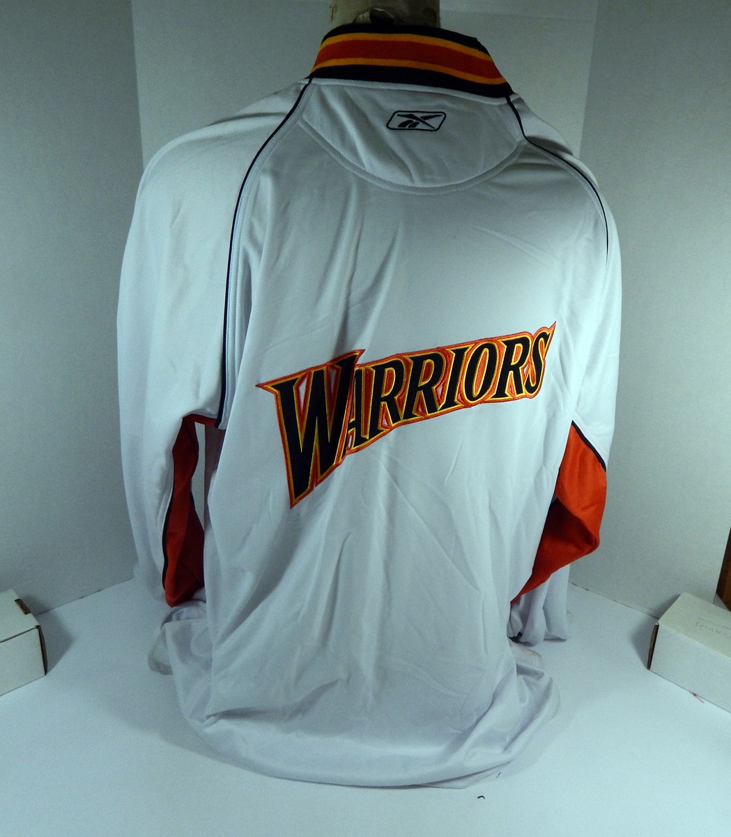 2000s Golden State Warriors Game Issued White Warm Up Jacket 3XL