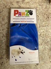 12 NEW Pawz Medium Blue Rubber Dog Boots Reusable Waterproof Protex