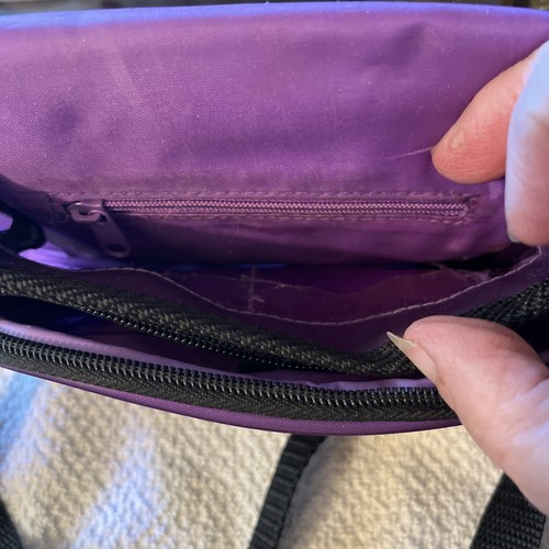 Vintage lila Nylon Umhängetasche 90’s Y2K viele Taschen - Bild 6 von 7