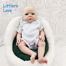 18'' Full Silicone Reborn Baby Girl Platinum Silicone Newborn Doll Kid Play Gift