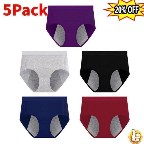 5 Pack Ladies Girls Period Pants Knickers Leak Proof Underwear Menstrual Briefs - Picture 2 of 11