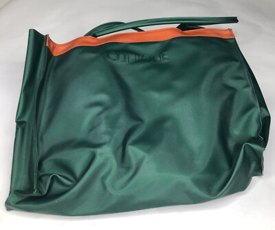 Clinique Shoulder Travel Tote Bag Green & Orange - Med to Large