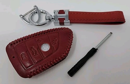 Funda Llavero para BMW Funda de Cuero Genuino para BMW 2 5 6 7 X1 X2 X3 X5 X6 Rojo - Imagen 2 de 17