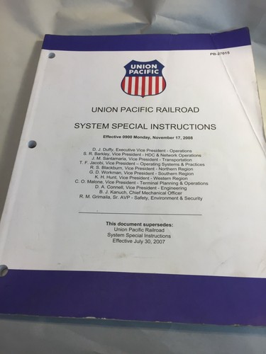  Union Pacific Railroad System Special Instructions (November 2008)  - Bild 1 von 12