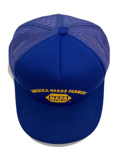 Vintage NAPA America Needs Farmers Hat Cap Snap Back Blue Mesh Trucker Farm Mens - Picture 13 of 14