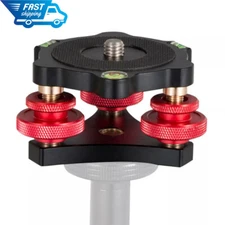Camera Tripod Head Leveling Base Aluminum Alloy Triple-wheel Precision Leveler