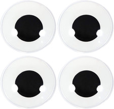 4Pcs Giant Googly Eyes 4 Inch Plastic Wiggle Eyes with Self Adhesive White Googl