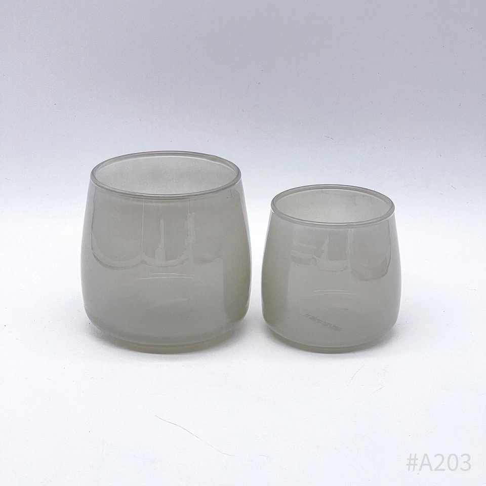 2x Deko Windlichter Kerzenhalter aus Glas, Grau (2-tlg.) - Bild 3 von 4