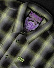 Dixxon The Ace Men's Large Long Sleeve Shirt Button Up Plaid Bamboo Flannel BNIB
