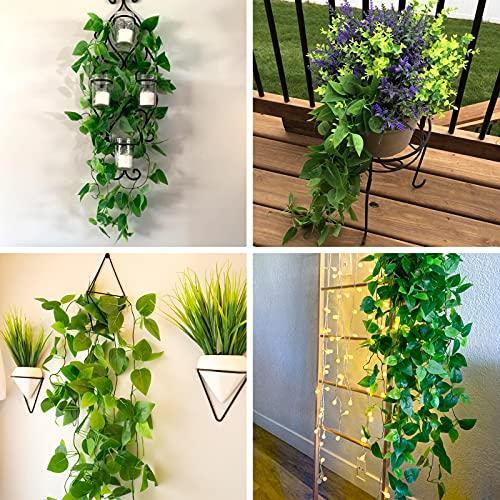 CEWOR 2pcs Artificial Hanging Plants 3.6ft Fake Ivy Vine Fake Ivy Leaves for - 第 5/7 張圖片