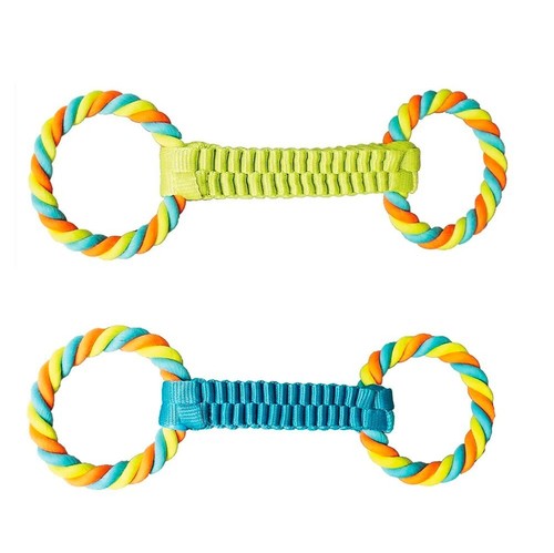 BIG Dog Rope Tug Toy Ballistic Weave Interactive Double Loop for Larger K-9s - Picture 1 of 41