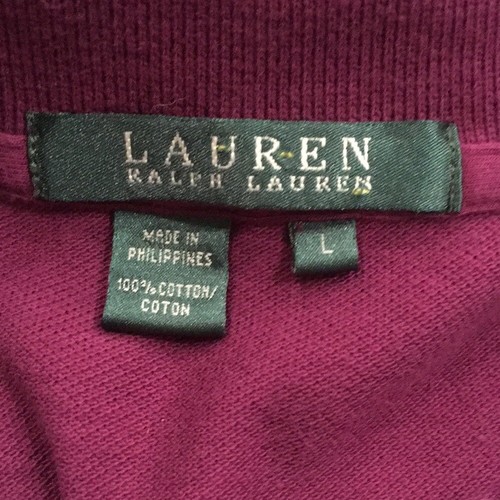 Lauren Ralph Lauren Boys L 14 Polo Shirt Purple Wine Embroidered Designer Preppy - Picture 4 of 9