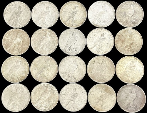 1922 D DENVER PEACE $1 DOLLARS FLORIDA HOARD 20 COIN ROLL PLEASE READ* - Picture 2 of 2