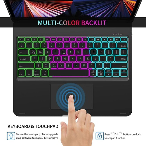 Rotating Touch Keyboard Case Cover For iPad 7/8/9/10th Gen Air 5 4 3 Pro 11 12.9 - Picture 5 of 43