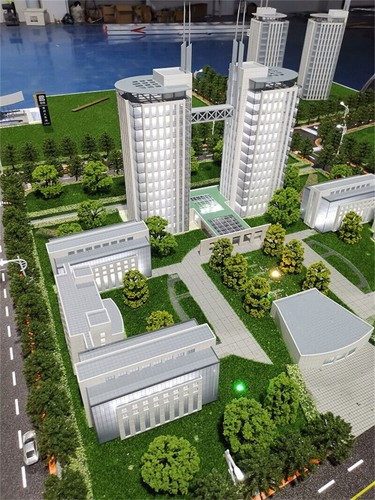 Twin Towers High-End Architectural Building Model With Corridor 1:150 N Scale NE - Picture 6 of 10