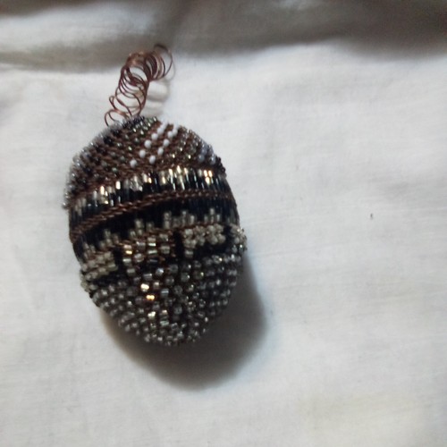 Menge 3 AFRIKANISCHE HANDARBEIT Perlen Ei Ornamente HANDARBEIT 1 von einer Art KUPFER - Bild 4 von 5