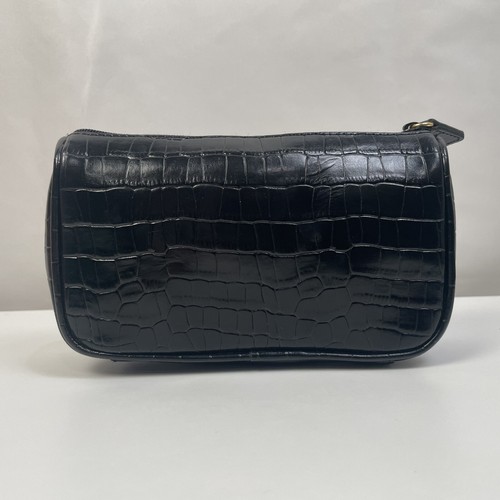 Vintage 80s ETIENNE AIGNER Small Embossed Cowhide Leather Bag Pouch Clutch - Picture 2 of 6