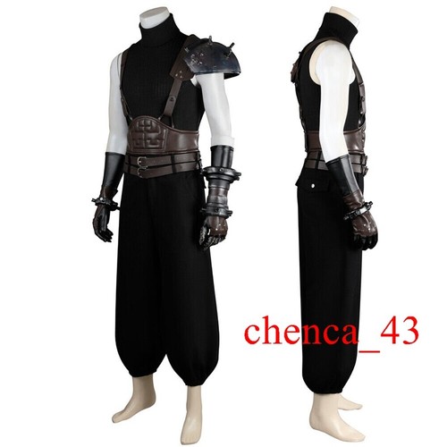 Tenue cosplay Final Fantasy VII Rebirth Cloud Strife chaussures blindées costume noir - Photo 5/25