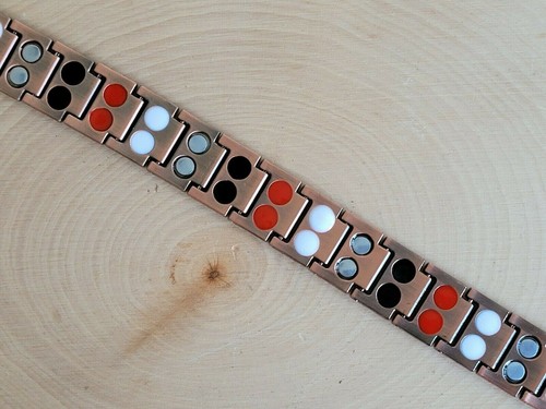 Oxidiertes Kupfer Magnet Gliederarmband - Biker Arthritis Schmerzlinderung Armband - Bild 5 von 6