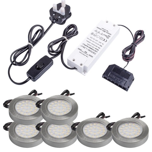 Kitchen 2W LED Light Under Cabinet Shelf Cupboard Round Light Kit/Set Furniture - Picture 14 of 30