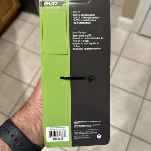 EVO Caliber Stem Diameter: 31.8mm X 60mm X 28.6mm, 0°, PACKAGING INCORRECT - Picture 2 of 8