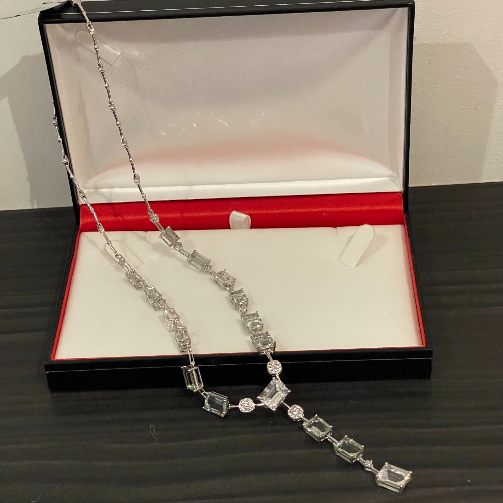 NEW - Stunning Green Amethyst & Real Diamond Solid Silver 925 Necklace, RRP £620 - Picture 13 of 16
