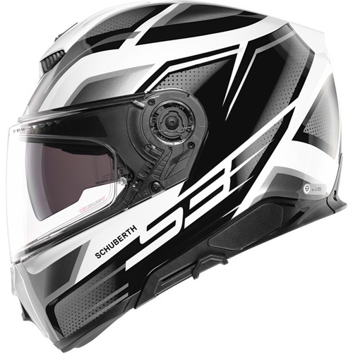 Motorcycle Helmet 55 (S) - Schuberth S3 Storm Full Face Helmet - Black-White-Silver - Picture 2 of 6
