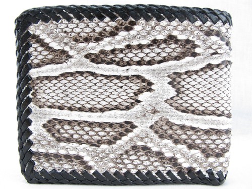 Pelgio Genuine Python Snake Skin Leather Bifold Handmade Wallet (Burmese Python) - Picture 5 of 6