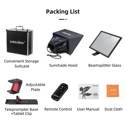 Bestview Desview T12S Teleprompter for 12.9" iPad Tablet Mirrorless Camera DSLR - 第 2/9 張圖片