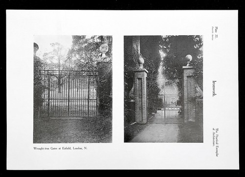 Puertas de hierro herrero Wrot Enfield Middlesex diseño de dibujo medido 1907