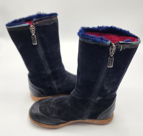 Dolce & Gabbana Girls’ Suede Signature Boots Sz 13 US / 31 EU Pre-owned - Picture 5 of 7