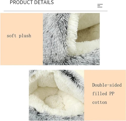 Small Dog Bed Hooded, Cat Cave Bed for Indoor Cats with Covered Hood for Small D - Picture 3 of 8