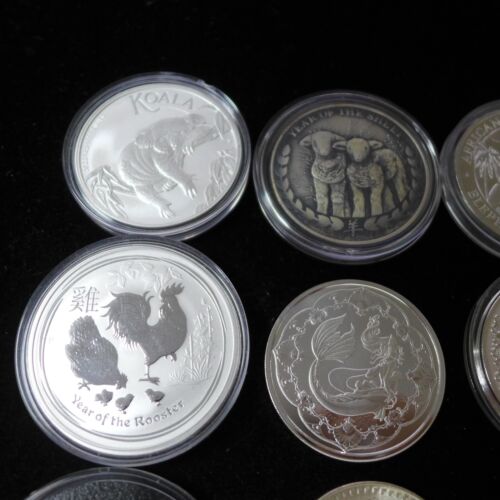 Lot of (10) different - 1 oz Silver Coins .999 Silver From Around The World BU - Picture 2 of 10