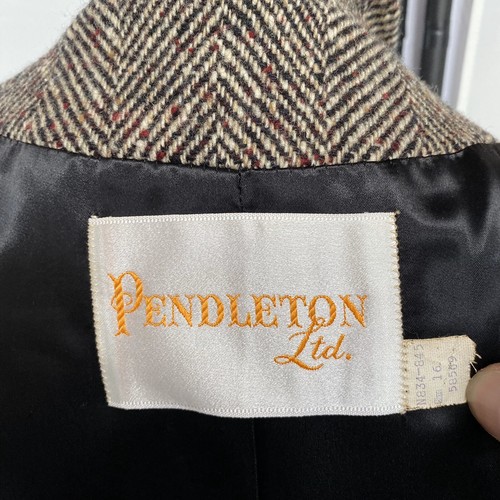 Pendleton Ltd vintage anni 50 donna grigio lana trench coat macchie rosse ottime condizioni - Foto 2 di 12