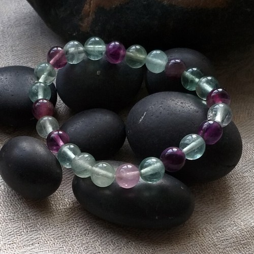 Pulseras de cuentas en piedra natural semipreciosa, 8mm, malaquita, fluorita etc - Imagen 14 de 16