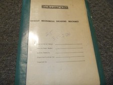 Edwards 14GA/1250 Truecut Shear Parts List Operator & Maintenance Manual xz