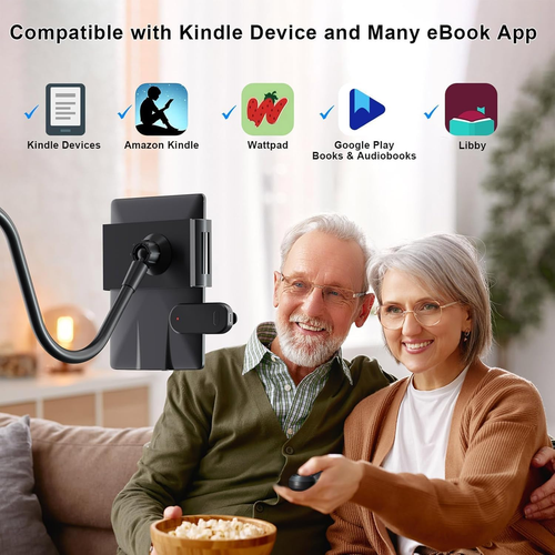 Tablet Holder for Kindle Reading in Bed with Remote Page Turner Easy Adjust Hand - Picture 3 of 12