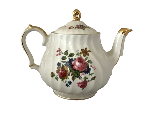 Sadler Teapot Golden Wedding Bouquet Gold Accents Vintage Rose - FREE POSTAGE - 第 3/11 張圖片