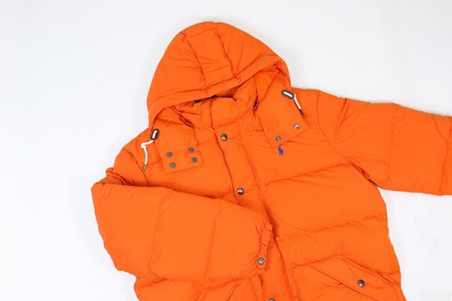 Polo Ralph Lauren Men's Long Hooded Puffer Down Jacket Coat - Orange - - Picture 2 of 9