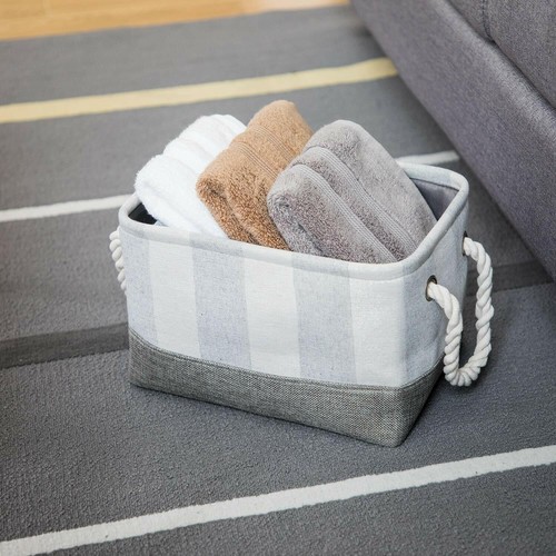 Cestino Portaoggetti Home Zone Living con Manici in Corda di Cotone - Foto 2 di 9