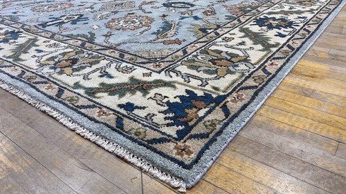 9x12ft Turqoise Blue Living Room Rug | Turkish Oushak Rug | Turkish Area Rug - Picture 3 of 10
