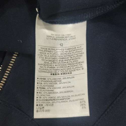 Banana Republic Navy Blue Shift Dress Sleeveless Cut Out Bodice Back Zipper NWT - Picture 10 of 10