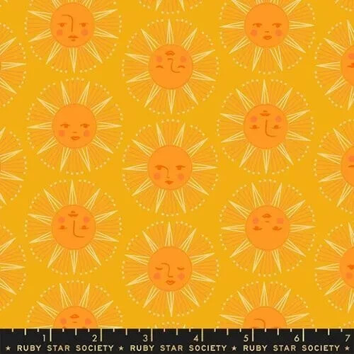 3 Fat Quarters Bundle Ruby Star Society "Rise And Shine" Suns Flowers - Picture 2 of 4