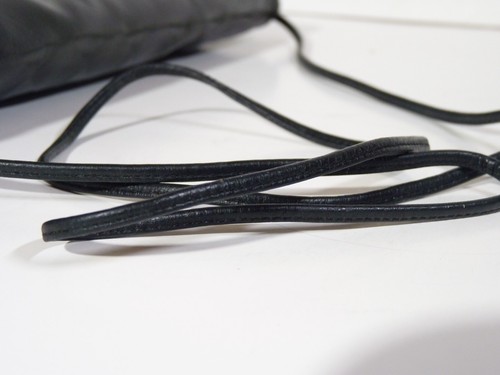 Vintage 1980s Carlos Falchi Black Patent Leather Clutch Purse w Shoulder Strap - Picture 10 of 13